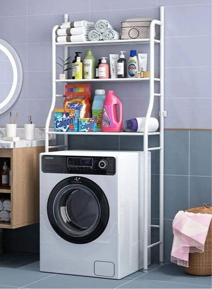 ELTRAZONE 3 Shelf Bathroom Space Saver,Over The Toilet Rack,Bathroom Corner Stand Storage Organizer Accessories,The Washing Machine,Bathroom Tower Shelf (Washing Machine Rack) - Image 1