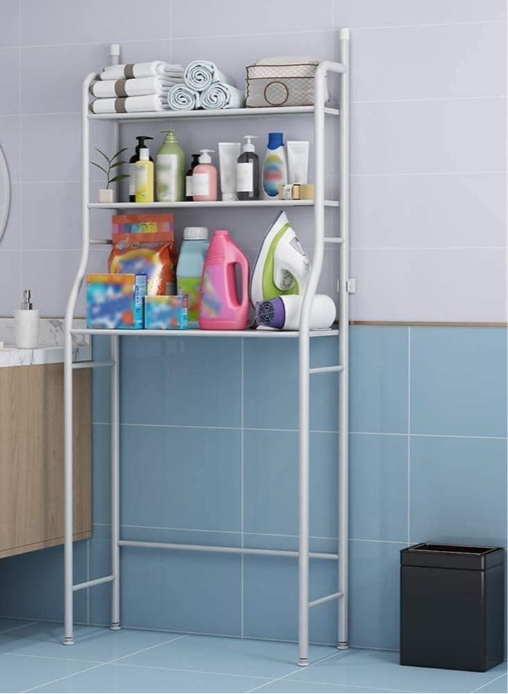 ELTRAZONE 3 Shelf Bathroom Space Saver,Over The Toilet Rack,Bathroom Corner Stand Storage Organizer Accessories,The Washing Machine,Bathroom Tower Shelf (Washing Machine Rack) - Image 2