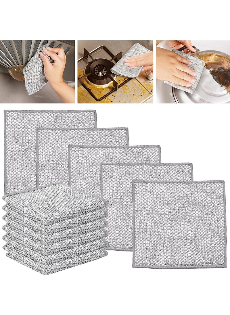 Generic 10PCS Multipurpose Wire Dishwashing Rags for Wet and Dry, Wire Dishwashing Cloth, Reusable Kitchen Cleaning Wire Dish Towels Dish Cloths, Non-Scratch Scrubbing Wire Dishcloth Rags for Kitchen 