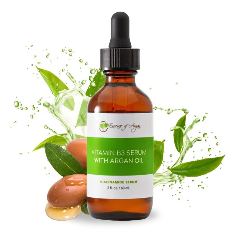 Essence of Argan B3 Vitamins Hyaluronic Acid Face Serum, Niacinamide Moisturizer for Face, Pore Serum Minimizer - 2 fl. Oz. Dropper Bottle - Image 1