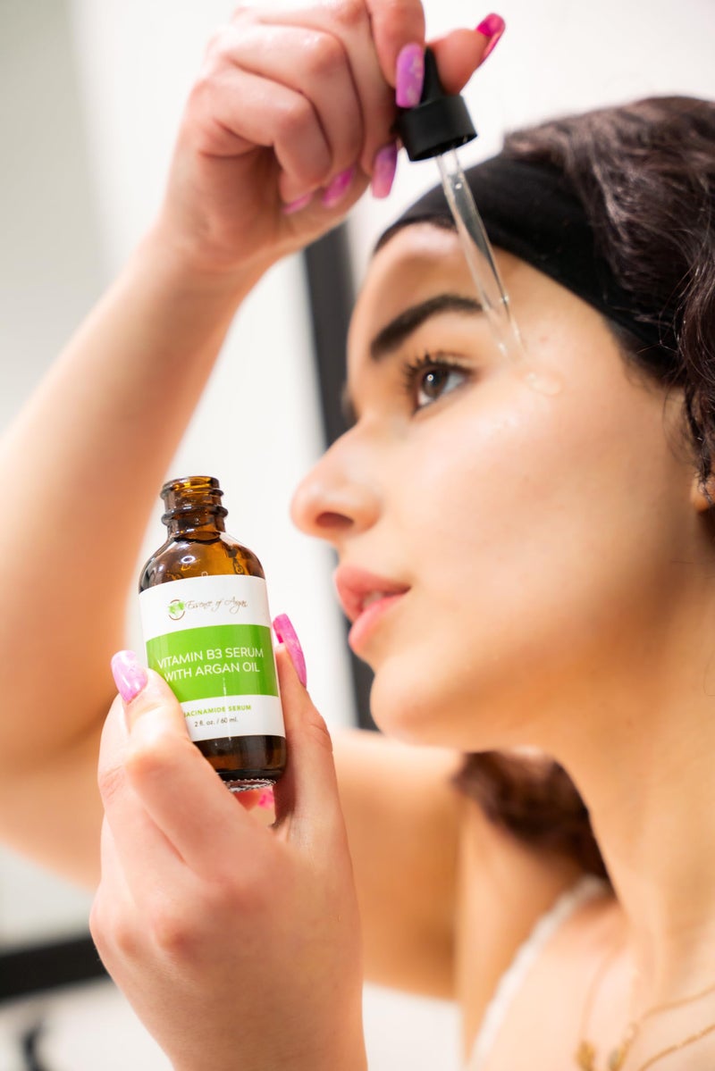 Essence of Argan B3 Vitamins Hyaluronic Acid Face Serum, Niacinamide Moisturizer for Face, Pore Serum Minimizer - 2 fl. Oz. Dropper Bottle - Image 4