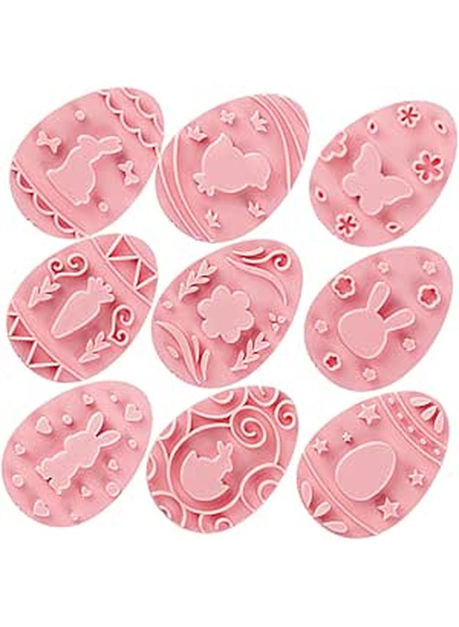 Easter Cookie Molds Set 9pcs 3d Embossed Reusable Plastic Baking Tools For Holiday - Image 1