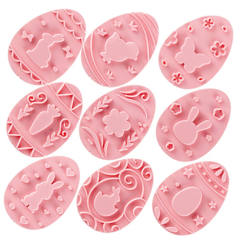 Easter Cookie Molds Set 9pcs 3d Embossed Reusable Plastic Baking Tools For Holiday - Image 2