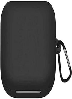OR Shockproof Soft Silicone Protective Case Cover With Carabiner For Oppo Enco W51 - Black 