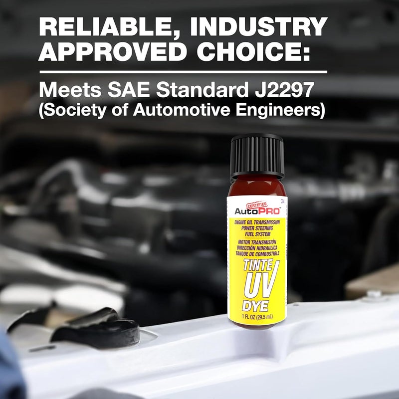 A/C Pro InterDynamics Certified Auto Pro Oil and Fuel System UV Dye Leak Detection for Cars & Trucks & More, 1 Oz, 374CS, Universal - Image 4