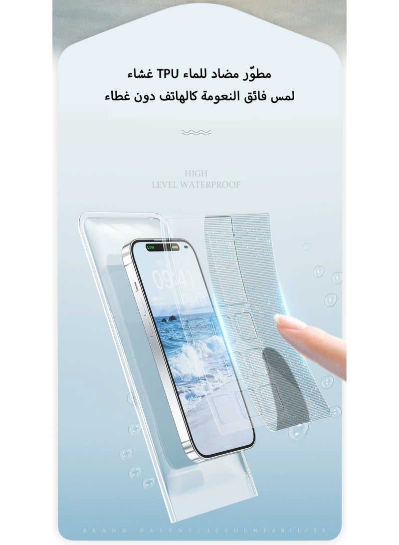 عبوة من 2 حقيبة هاتف مقاومة للماء من مادة TPU بمعيار IPX8، مزودة بإغلاق مزدوج، وحقائب جافة للهواتف المحمولة مزودة بحبل تعليق، تناسب الأجهزة التي يصل حجمها إلى 7.5 بوصة، وحافظة واقية لأجهزة iPhone 15 و14 و13 و12 و11 Pro Max Plus وXR، وGalaxy S24 وS23 - أسود وأبيض - Image 4