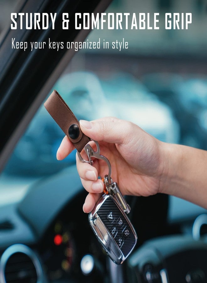 KeyUnity سلسلة مفاتيح KeyUnity KS03 الجلدية مع مشبك كارابين من الفولاذ المقاوم للصدأ 420 - Image 3
