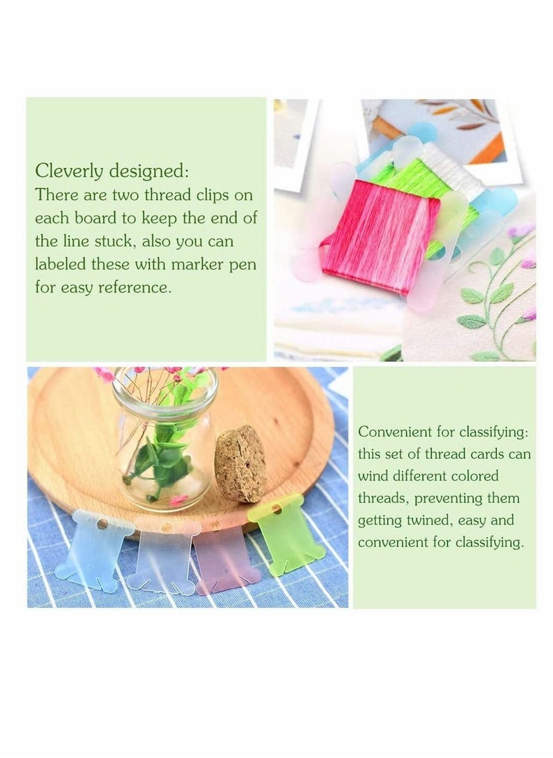Plastic Floss Bobbins, For Cross Cotton Thread Craft DIY Sewing Storage, Thread Organizer Holder, Embroidery Thread Cards Cross Stitch Bobbin 120 Pcs, Mixed Color  - Image 5