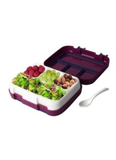 fashionhome Portable Durable Leakproof Food Container Outdoor 3 Compartment Sealed Salad and Lunch Box with Divider for Kids and Adults 22.9x17.8x6.3 cm  - Image 2