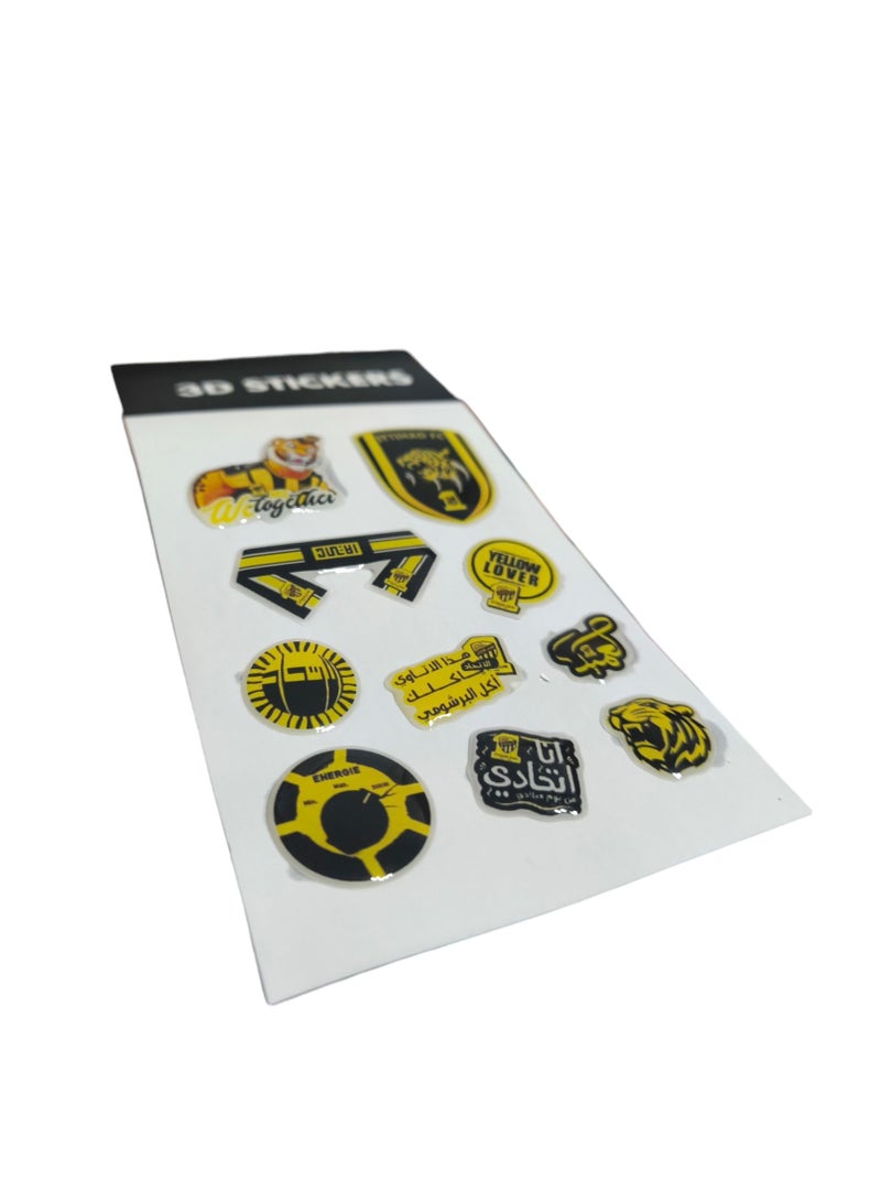 بيوينتي ١٠ قطع من ملصقات ثلاثية الأبعاد لمشجعي فريق نادي الاتحاد لكرة القدم للهواتف المحمولة أو الأسطح الملساء الأخرى - Image 2