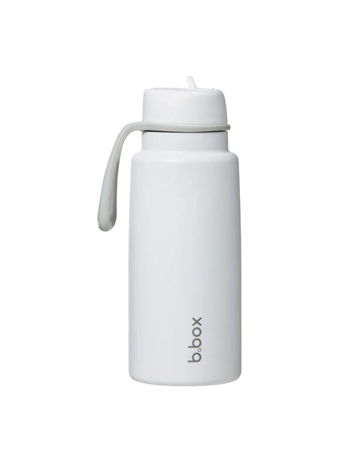 B.Box Insulated Flip Top Water Bottle with Straw | Stainless Steel | Leakproof | BPA-Free | Keeps Drinks Cold up to 46 Hours | 1L (33.8 fl oz / 34oz)-White Out - Image 1