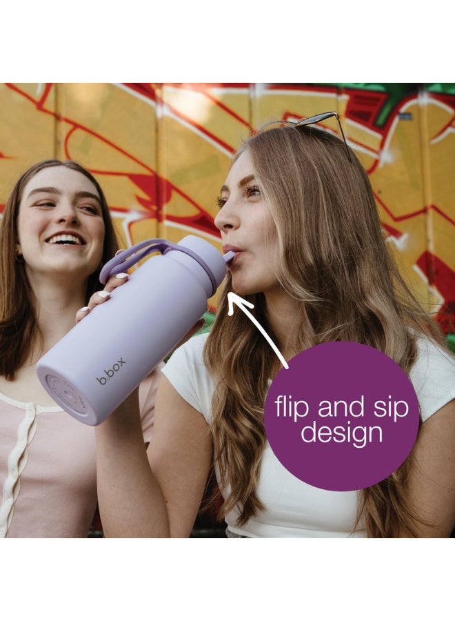 B.Box Insulated Flip Top Water Bottle with Straw | Stainless Steel | Leakproof | BPA-Free | Keeps Drinks Cold up to 46 Hours | 1L (33.8 fl oz / 34oz)-White Out - Image 3