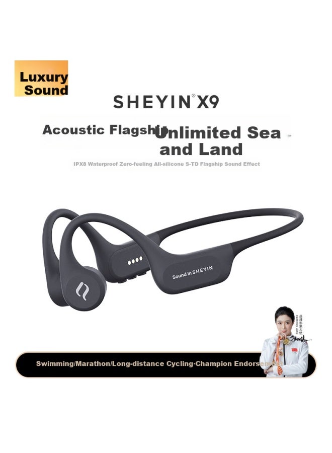 Sheyin x9 Swimming Bone Conduction Sports Earphones 8-level Waterproof Ultra-long Battery Life Shale Black 32gb Memory - Image 1