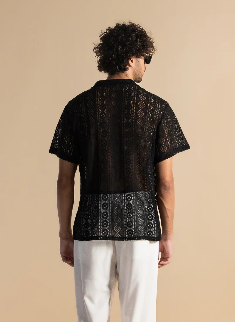 SHAPES TEXTURED SEMI-SHEER SHIRT