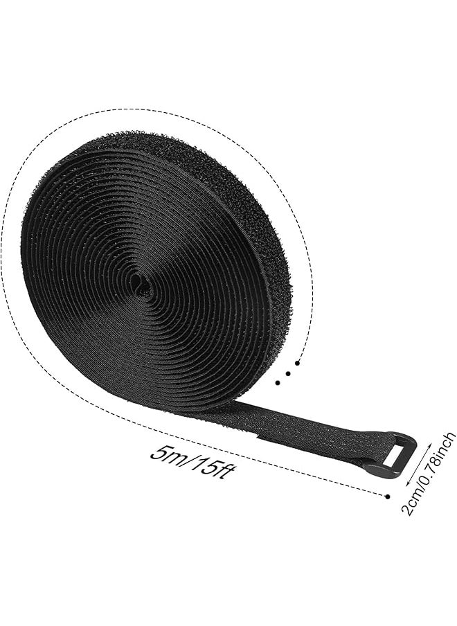 erorex - 2 Pcs Velcro Cable Ties 10M Adjustable Velcro Cable Straps Heavy Duty With 50 Buckles Free Cut Self Hook And Loop Securing Strap For Cable Tidy Wire Management Cord Organiser - Image 1