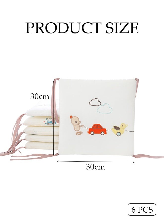 DUNISO 6-piece set of high-quality pure cotton baby crib cushion, baby crib crash pad, used as a sleep protection pad for boys, babies and girls  - Image 2
