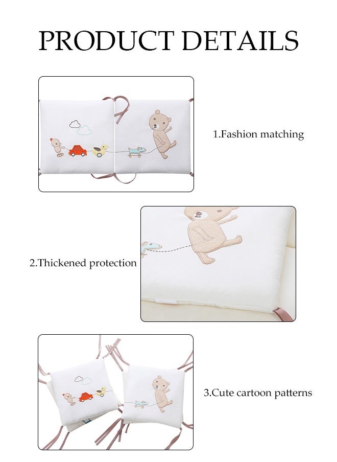 DUNISO 6-piece set of high-quality pure cotton baby crib cushion, baby crib crash pad, used as a sleep protection pad for boys, babies and girls  - Image 3