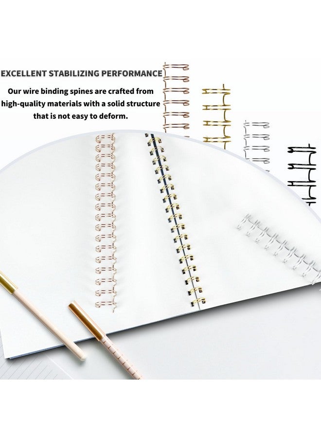 RAYSON RAYSON Double Loop Wire Binding Spines, 1 Inch, 21 Holes, 2:1 Pitch, Binding Capacity 45-240 Sheets, Letter Size, Pack of 50 with Black, White, Rose Gold, Silver, Golden Multicolor  - Image 4
