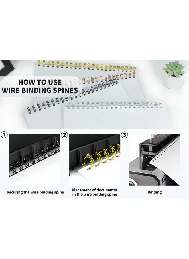 RAYSON RAYSON Double Loop Wire Binding Spines, 1 Inch, 21 Holes, 2:1 Pitch, Binding Capacity 45-240 Sheets, Letter Size, Pack of 50 with Black, White, Rose Gold, Silver, Golden Multicolor  - Image 3