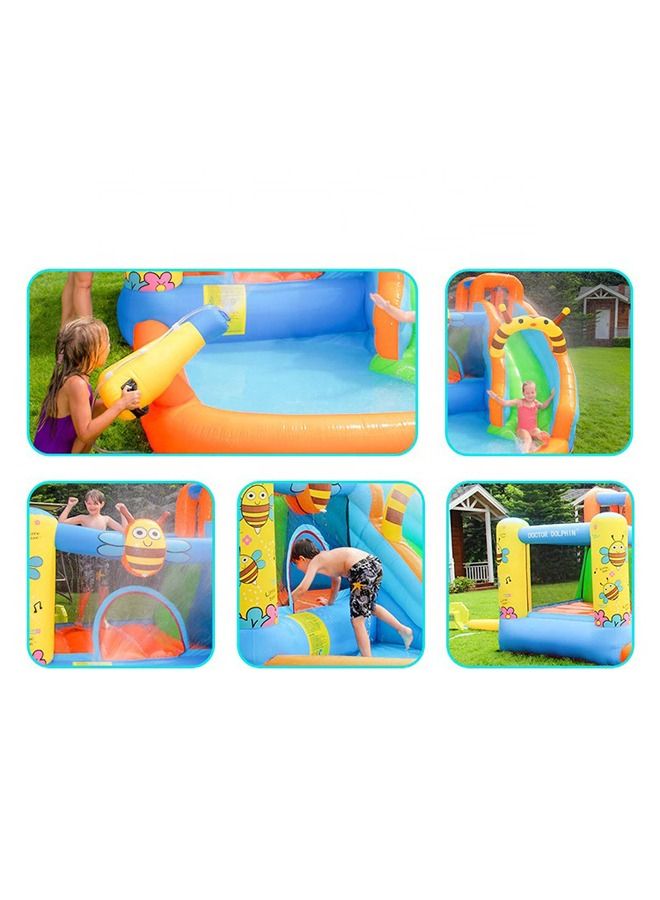 Inflatable Trampoline Castle Kids Play Jumping Bounce House With Air Blower Indoor Outdoor  - Image 3
