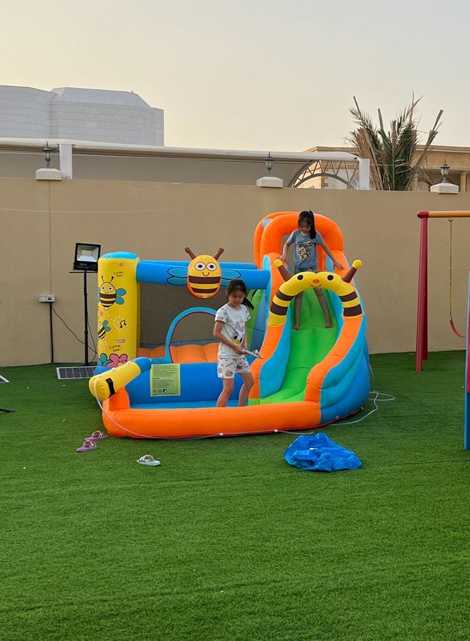 Inflatable Trampoline Castle Kids Play Jumping Bounce House With Air Blower Indoor Outdoor  - Image 4