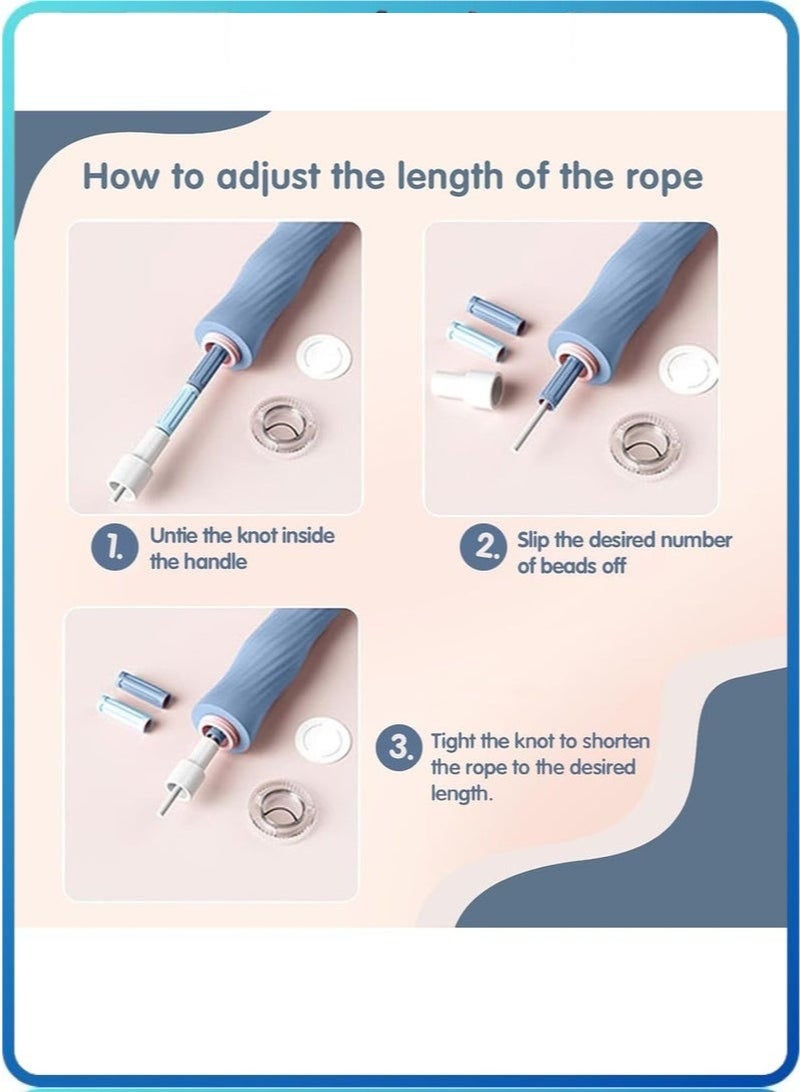 DURKU Soft Beaded Jump Rope, Adjustable Tangle Free Skipping Rope with Soft Anti-slip Handles, 9.2 Feet Segmented Kids Jumping Rope for Men, Women, Kids Keeping Fit, Training (2-Pack) - Image 5
