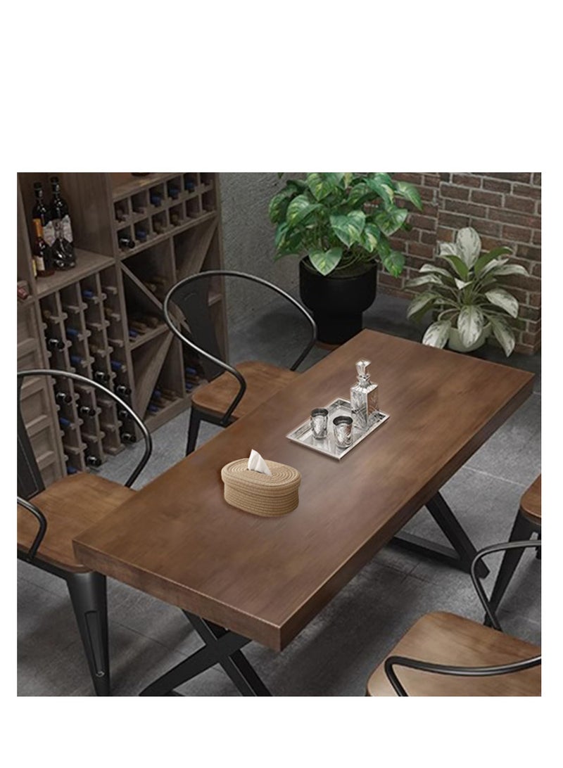 Excefore Cotton Facial Tissues Boxes, Oval Shape Tissue Holders, Suitable for Home Office Table Caramel (Khaki) - Image 4