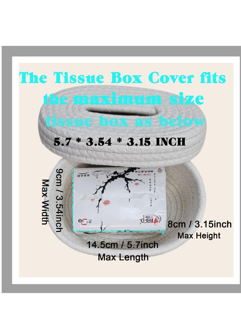 Excefore Cotton Facial Tissues Boxes, Oval Shape Tissue Holders, Suitable for Home Office Table Caramel (Khaki) - Image 5