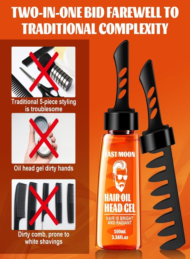 gcdat Men Hair Styling Gel with Comb, 2 In 1 Hair Wax Gel With Comb, Long Lasting Fluffy Men Fast Build Hair Salon Styling Gel, Hair Wax Gel Styling Moisturizing Long-lasting - Image 3