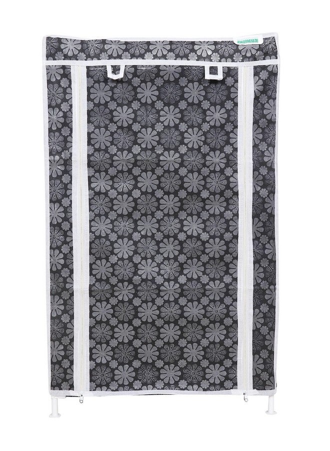FLIPZON | 5 Shelves Baby Foldable Wardrobe | Non-Woven Fabric Shelves | Black Flower - Image 3