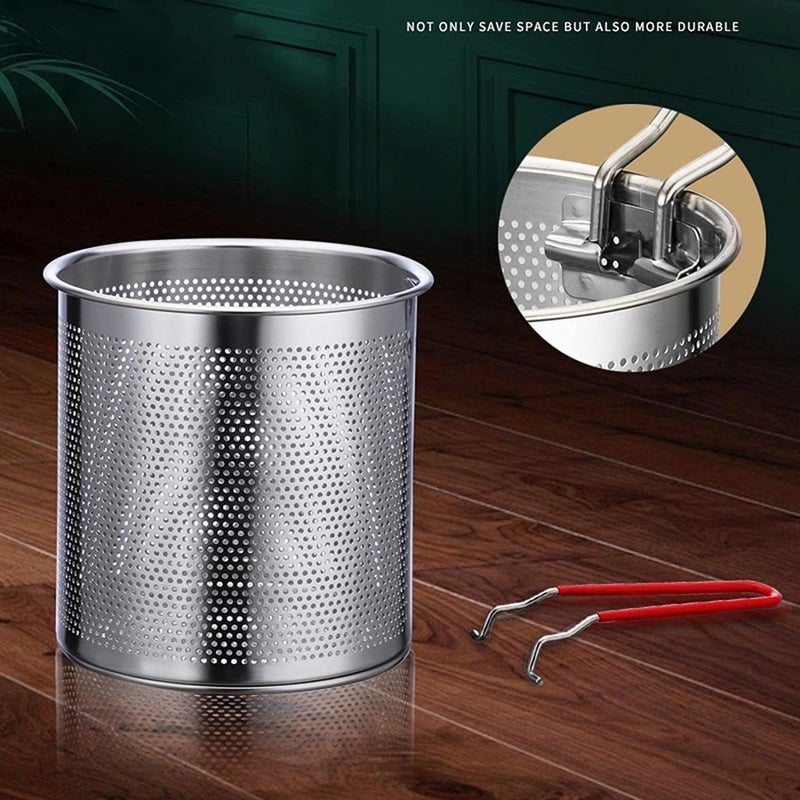 Homenity Stainless Steel Deep Frying Strainer Oil Basket With Fryer Tong French Fries Basket Fry Pan Deep Fryer Pot Potato Chips Rack Mini Mesh Pot Chicken Fryer For Kitchen 1200ML - Image 5