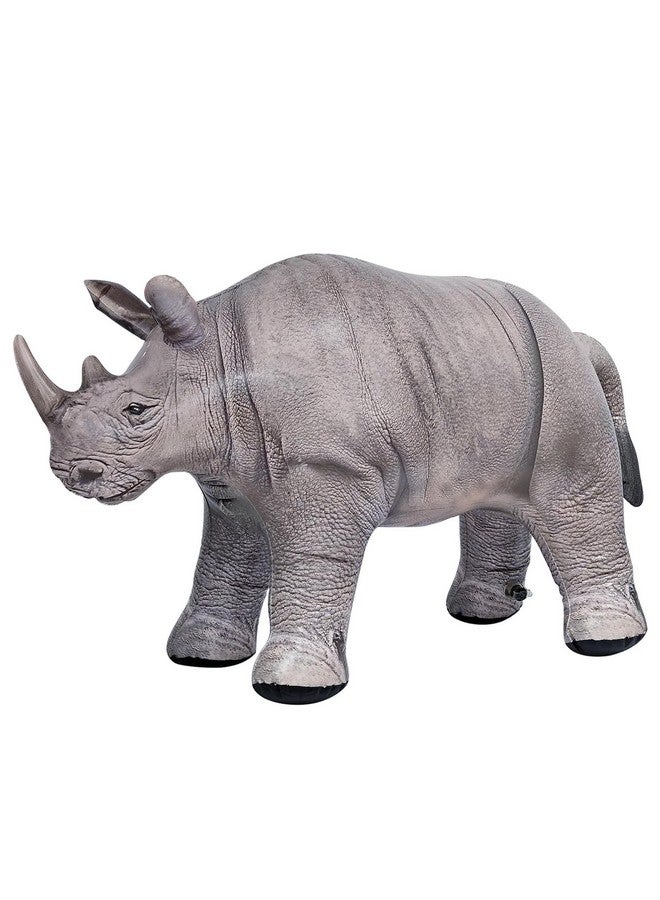 جيت كرييشنز لعبة وحيد القرن القابلة للنفخ بطول 36 بوصة من Jet Creations - شكل وحش وحيد القرن الرمادي لتزيين حفلات السفاري، دعامة تصوير للحياة البرية، تصميم واقعي، سهلة النفخ، قطعة واحدة - Image 1