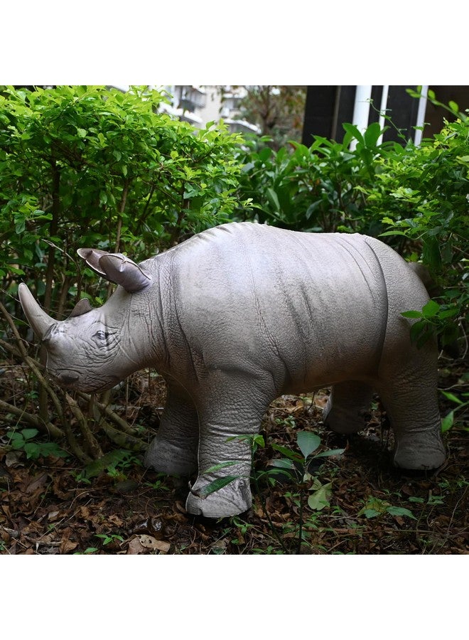 جيت كرييشنز لعبة وحيد القرن القابلة للنفخ بطول 36 بوصة من Jet Creations - شكل وحش وحيد القرن الرمادي لتزيين حفلات السفاري، دعامة تصوير للحياة البرية، تصميم واقعي، سهلة النفخ، قطعة واحدة - Image 5