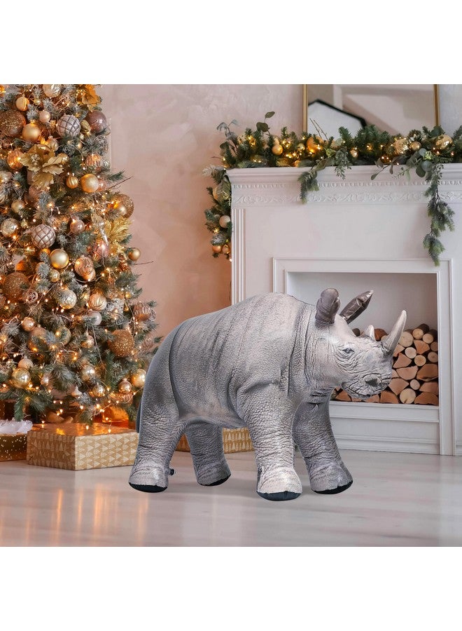 جيت كرييشنز لعبة وحيد القرن القابلة للنفخ بطول 36 بوصة من Jet Creations - شكل وحش وحيد القرن الرمادي لتزيين حفلات السفاري، دعامة تصوير للحياة البرية، تصميم واقعي، سهلة النفخ، قطعة واحدة - Image 4