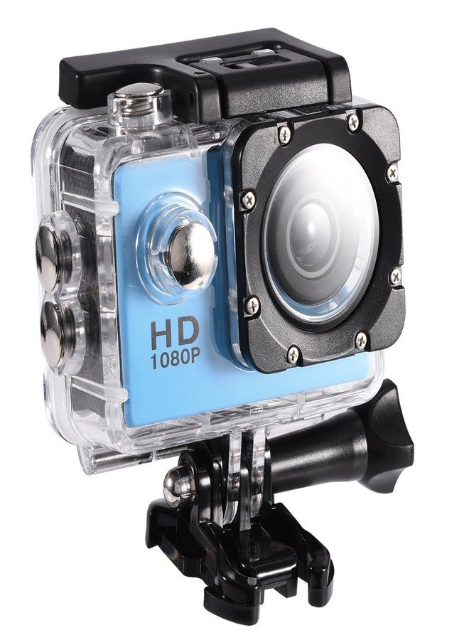 Serounder Action Camera Kit 1080P 12MP 30m Outdoor Sports Video Camera USB 2.0 Underwater Cam Full LCD Mini Camcorder with 900mAh Rechargeable Batteries and Mounting Accessories Kits(Blue) - Image 1