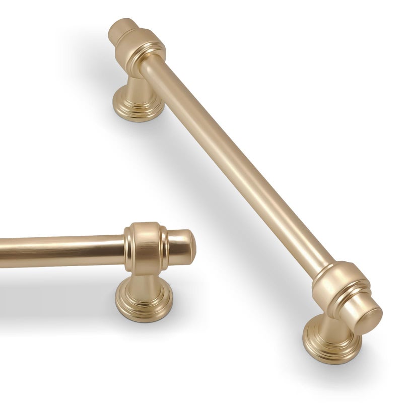 BUKOBYHE 10 Pack 5 Inch Kitchen Cabinet Handles Champagne Bronze Cabinet Pulls Zinc Alloy Drawer Pulls Kitchen Hardware - Image 1