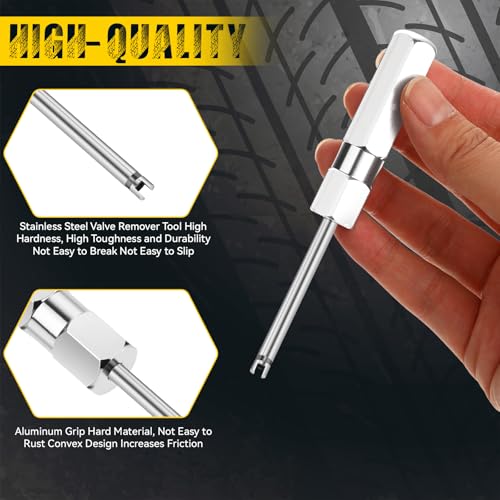 Jeffdad 2Pcs Tire Valve Stem Puller Rod Tool, Valve Core Removal Tool Valve Valve Stem Removal for Single Head Tire Valve Core Remover Installer Tool (4 Inch Length) - Image 3