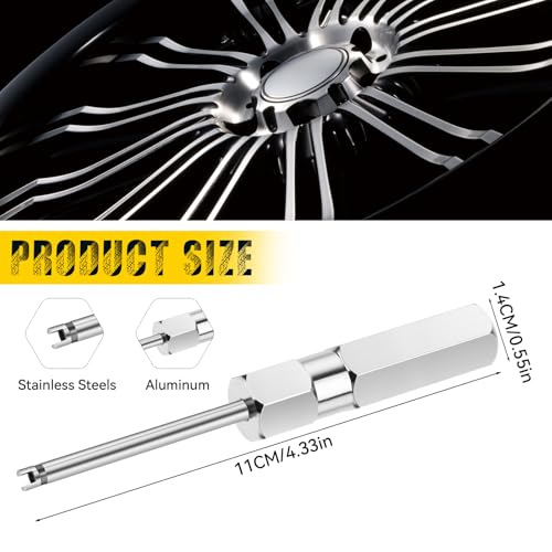 Jeffdad 2Pcs Tire Valve Stem Puller Rod Tool, Valve Core Removal Tool Valve Valve Stem Removal for Single Head Tire Valve Core Remover Installer Tool (4 Inch Length) - Image 2