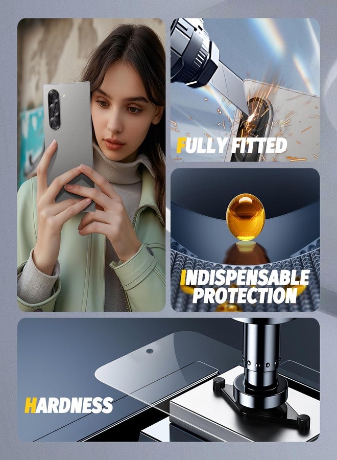 Orzero 6 in 1 for Samsung Galaxy Z Fold 6 5G: EPU Inner Screen Protector, Tempered Glass Front Screen Protector, Camera Lens Protector (2 Pack Each) - HD Bubble-Free Anti-Scratch - Image 3