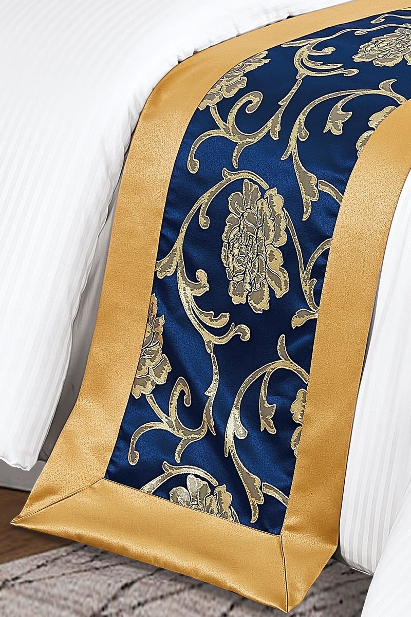 سليب نايت وشاح سرير الفندق بمقاس كوين ومفرش السرير والقدم وشاح كبير لتزيين نهاية السرير لغرفة نوم الفندق ومنتجع الفندق 50 × 180 سم لسرير 1.2 متر - Image 1