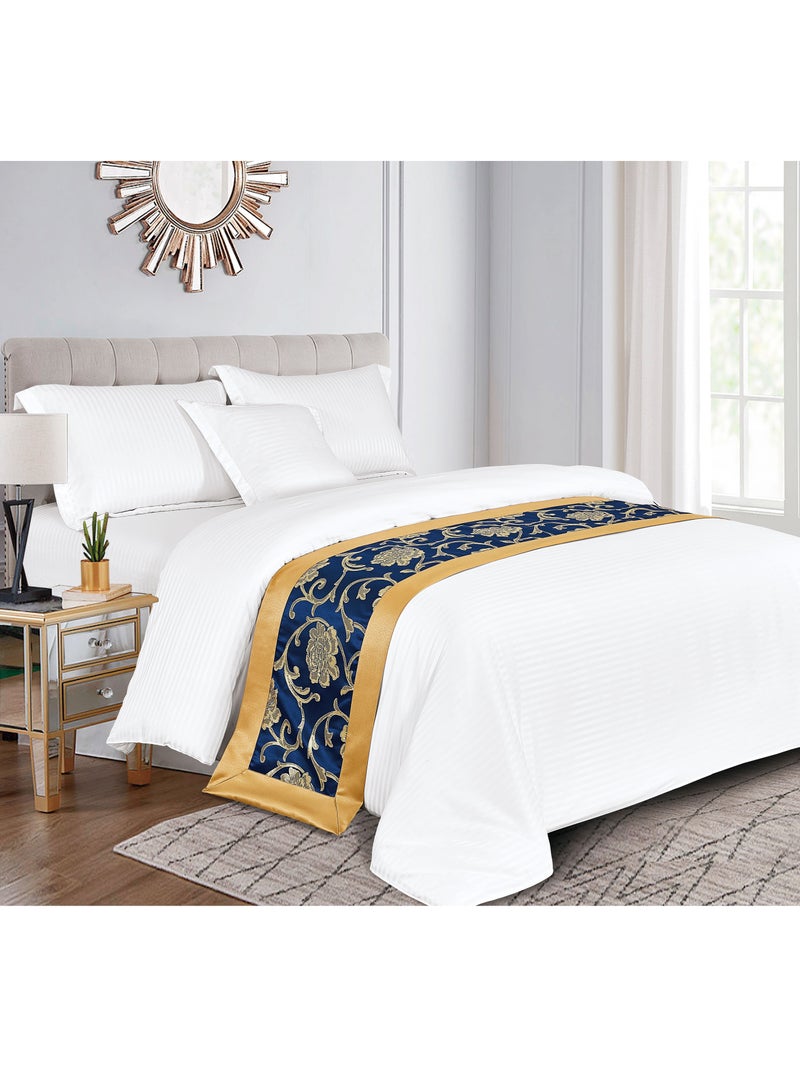 سليب نايت وشاح سرير الفندق بمقاس كوين ومفرش السرير والقدم وشاح كبير لتزيين نهاية السرير لغرفة نوم الفندق ومنتجع الفندق 50 × 180 سم لسرير 1.2 متر - Image 2