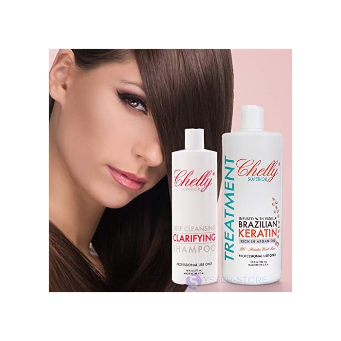 Chelly Superior Brazilian Keratin (Vanilla) 32 fl oz. & Clarifying Shampoo 16 fl. oz. COMBO - Image 1