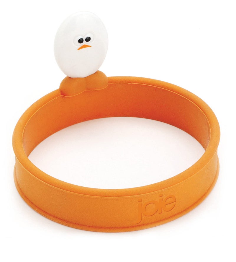 joie MSC International FBA_50600 50666 Joie Eggy 3.5" Non-Stick Silicone Compact Egg Ring with Folding Handle, Orange - Image 2