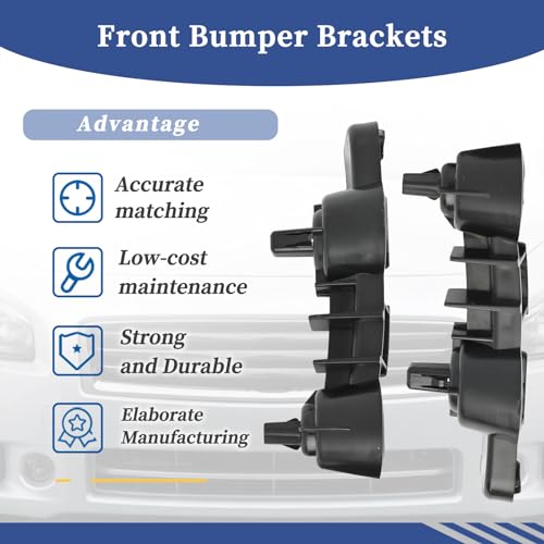 Getfarway حاملات مصد أمامية بلاستيكية سوداء للجانب الأيسر والأيمن من Getfarway 62221-9N00A 62220-9N00A متوافقة مع نيسان ماكسيما سيدان 2009-2015 - Image 5