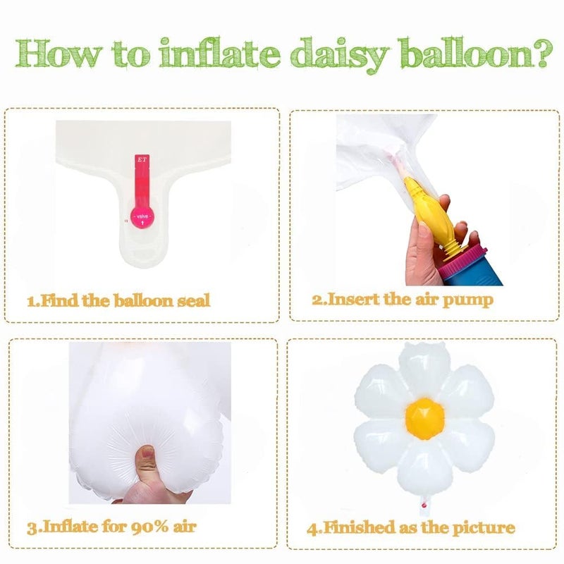GIHOO Daisy Flower Balloon Arch Kit 137PCS Pink and Green Yellow WildFlower Balloons for Wild Flower Baby in Bloom Baby Shower Spring Daisy Theme Birthday Party Decorations - Image 3