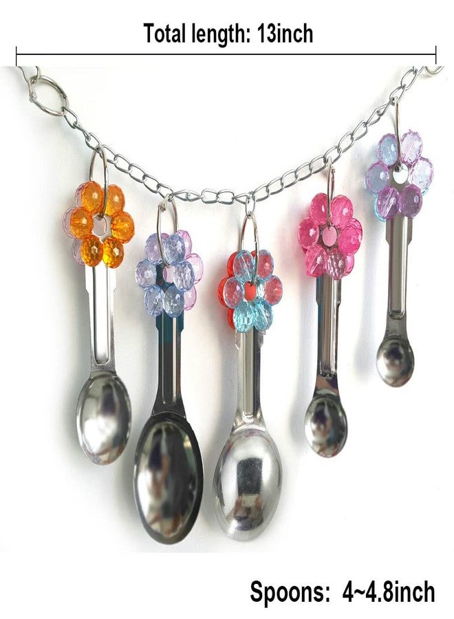 Yamibobo Bird Toy Bird Parrot Toy Spoon, Colorful Stainless Steel and Acrylic Cage Décor, Beak Conditioner for Birds with Soft Beaks, Good for Bird's Mental and Physical Health - Image 4