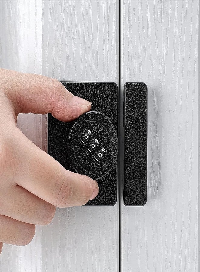 INIRET Black Cabinet Lock,3 Digit Password Keyless,Anti Pry Mechanical Password Lock,Protect Privacy,for Drawer,Cabinets,Locker, Closet,Windows,Sliding Door,Bathroom,and Garden - Image 3