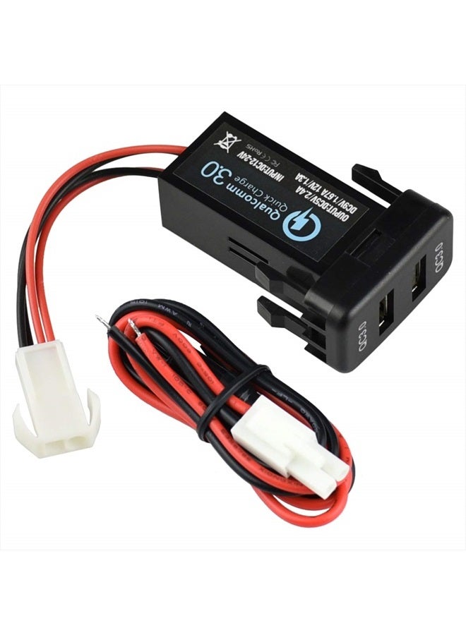 Cllena Quick Charge 3.0 Dual USB Port Charger Socket for Toyota - Image 4