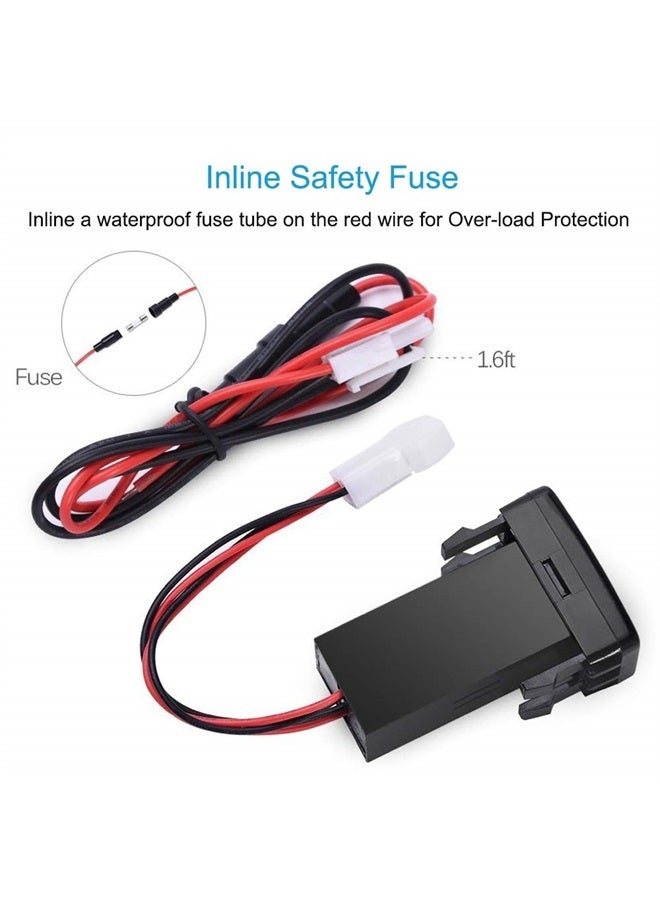 Cllena Quick Charge 3.0 Dual USB Port Charger Socket for Toyota - Image 5
