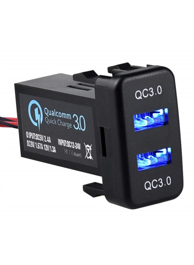 Cllena Quick Charge 3.0 Dual USB Port Charger Socket for Toyota - Image 1